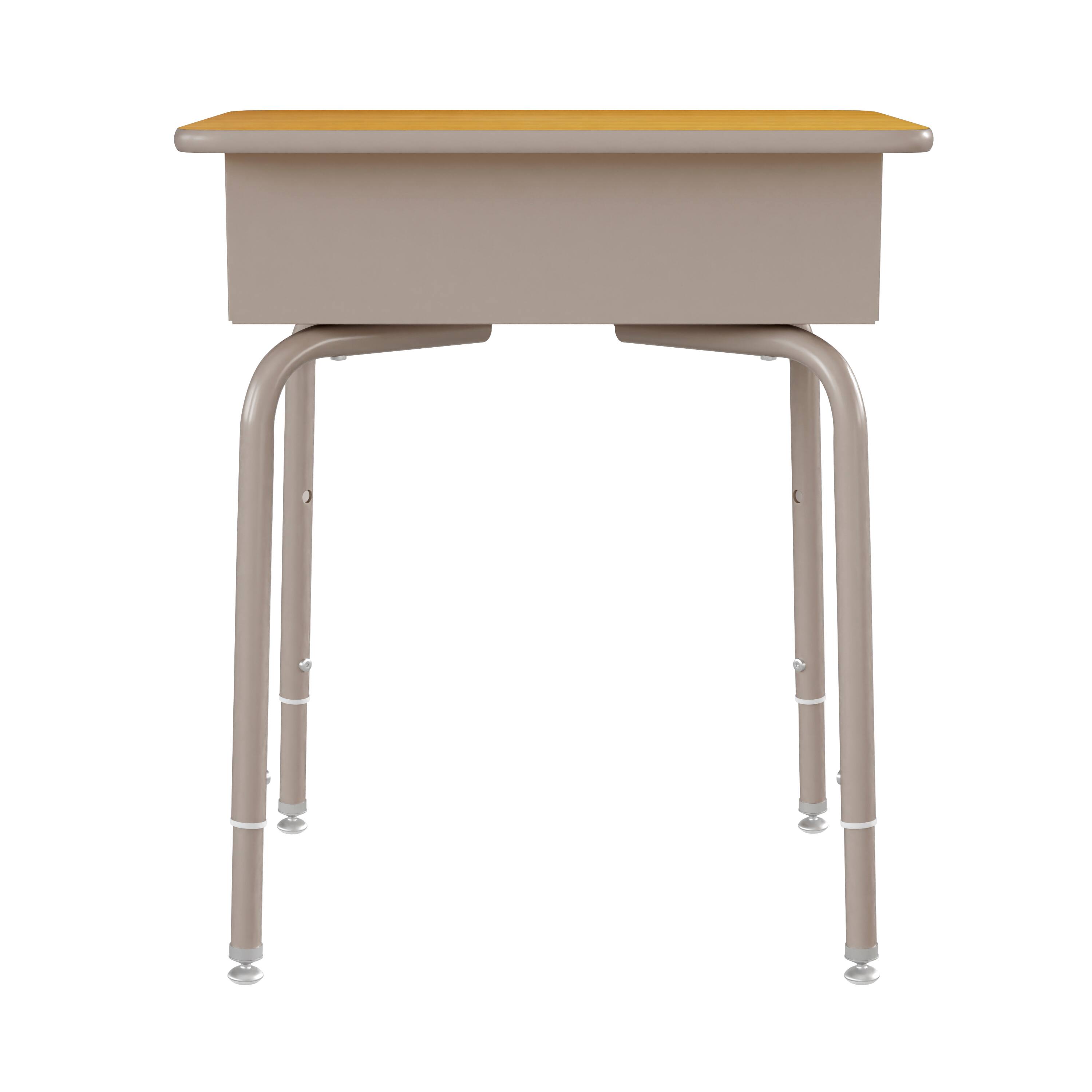 Alt View 7. Emma + Oliver - Student Desk with Open Front Metal Book Box - School Desk - Maple Top/Silver Frame.
