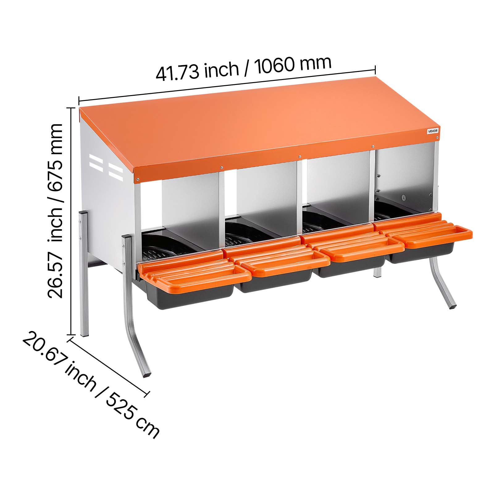 41.73 inch / 1060 mm  
26.57 inch / 675 mm  
20.67 inch / 525 cm