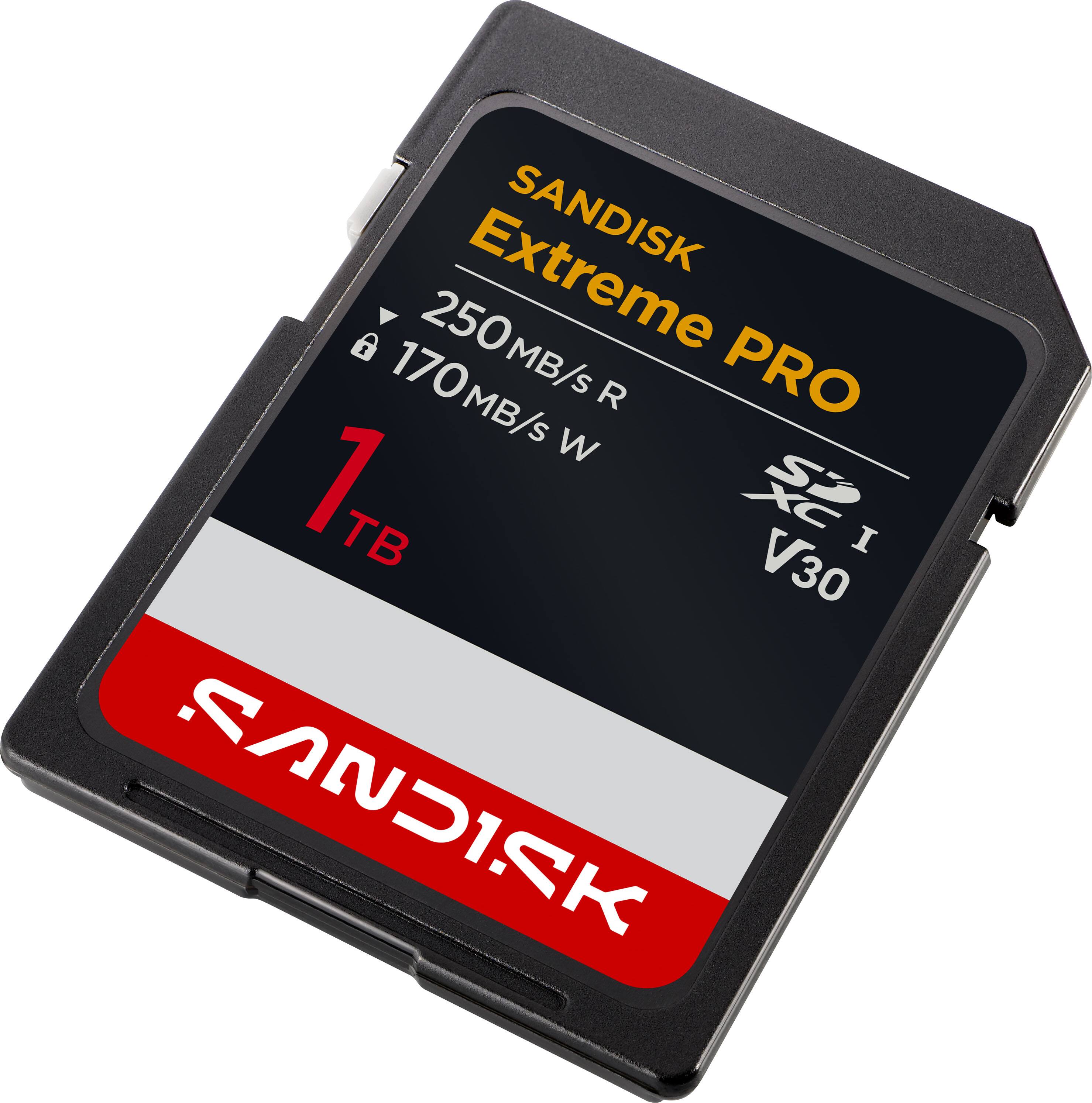 SANDISK  
Extreme PRO  
250MB/s R  
170MB/s W  
1TB  
XC I  
V30