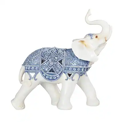 Front. FC Design - FC Design 12.5"H Thai Elephant Figurine Statue Desk Tabletop Home Decor Gift - Multi-Color.