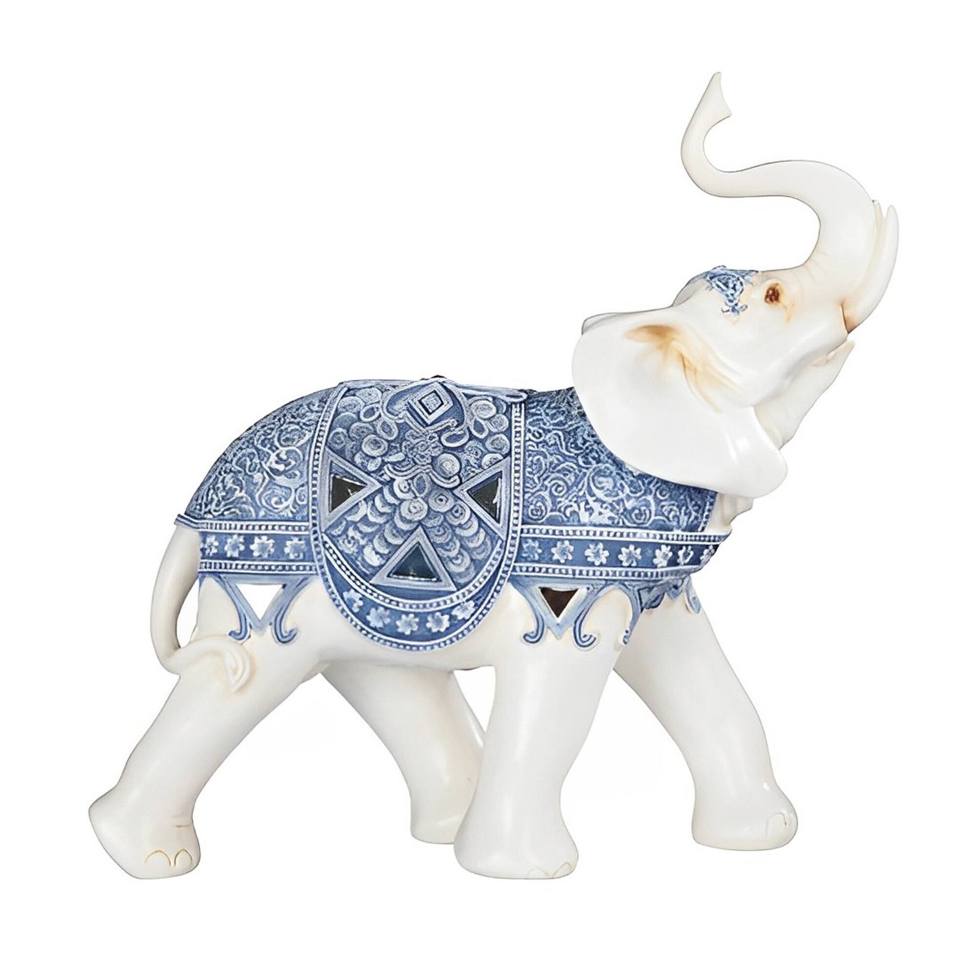 Front. FC Design - FC Design 12.5"H Thai Elephant Figurine Statue Desk Tabletop Home Decor Gift - Multi-Color.