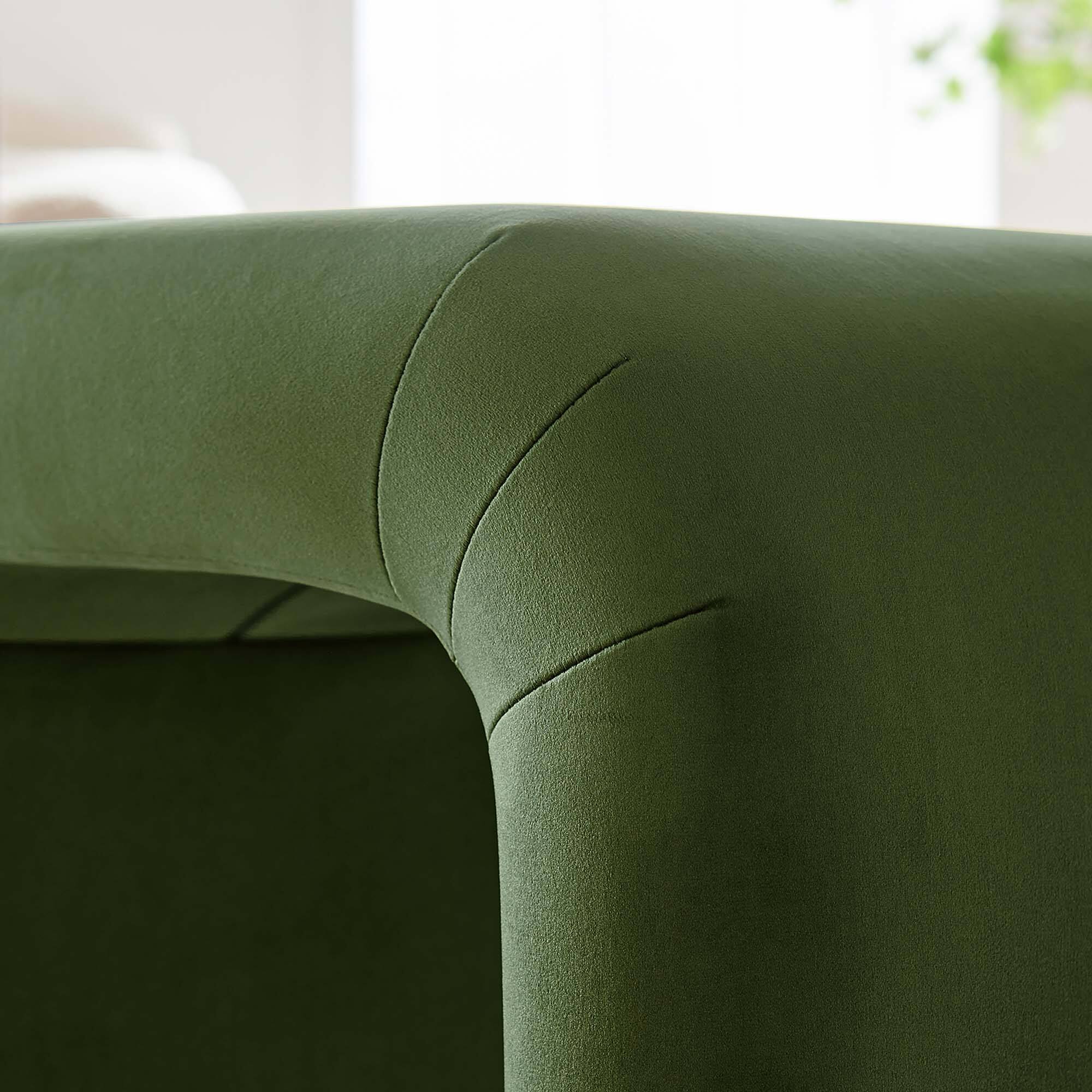 Alt View 1. Modway - Koda Performance Velvet Waterfall Stool by Modway - Black Moss Green.