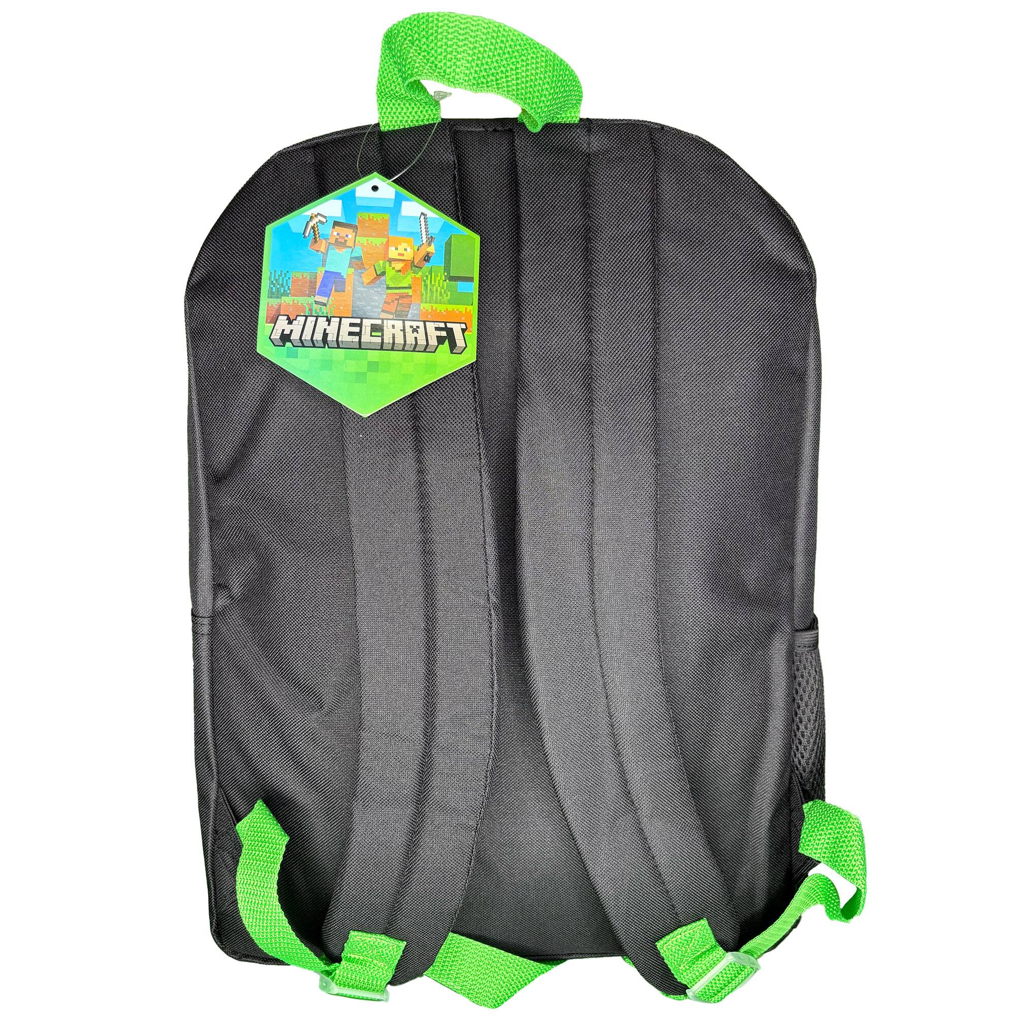 Alt View 4. Minecraft - Minecraft Kids School Backpack 16" 5PC Lunch Kit, Keychain, Metal Carabiner, Batman keychain, and utility case - Green.