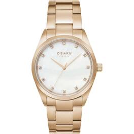 Obaku - Women's Rose Gold Classic Dial Watch - V263LXVWSV - White