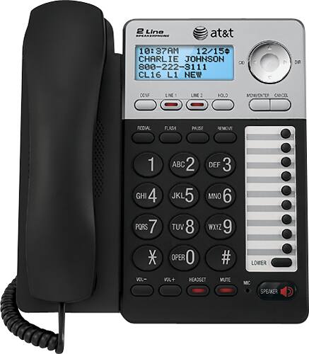 Alt View 11. AT&T - AT ML17929 Corded Phone with Caller ID/Call Waiting - Silver/Black.
