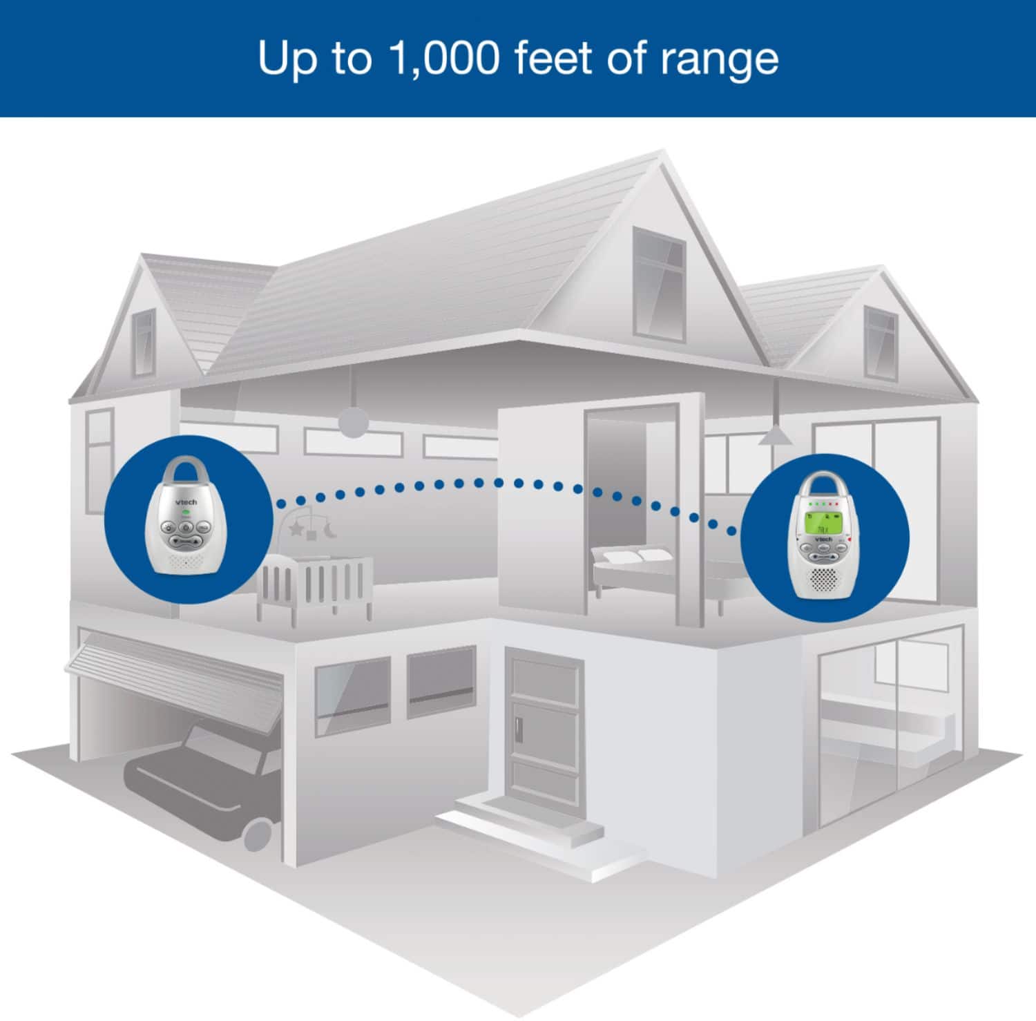Alt View 16. VTech - Audio Baby Monitor (2-Unit) - White.