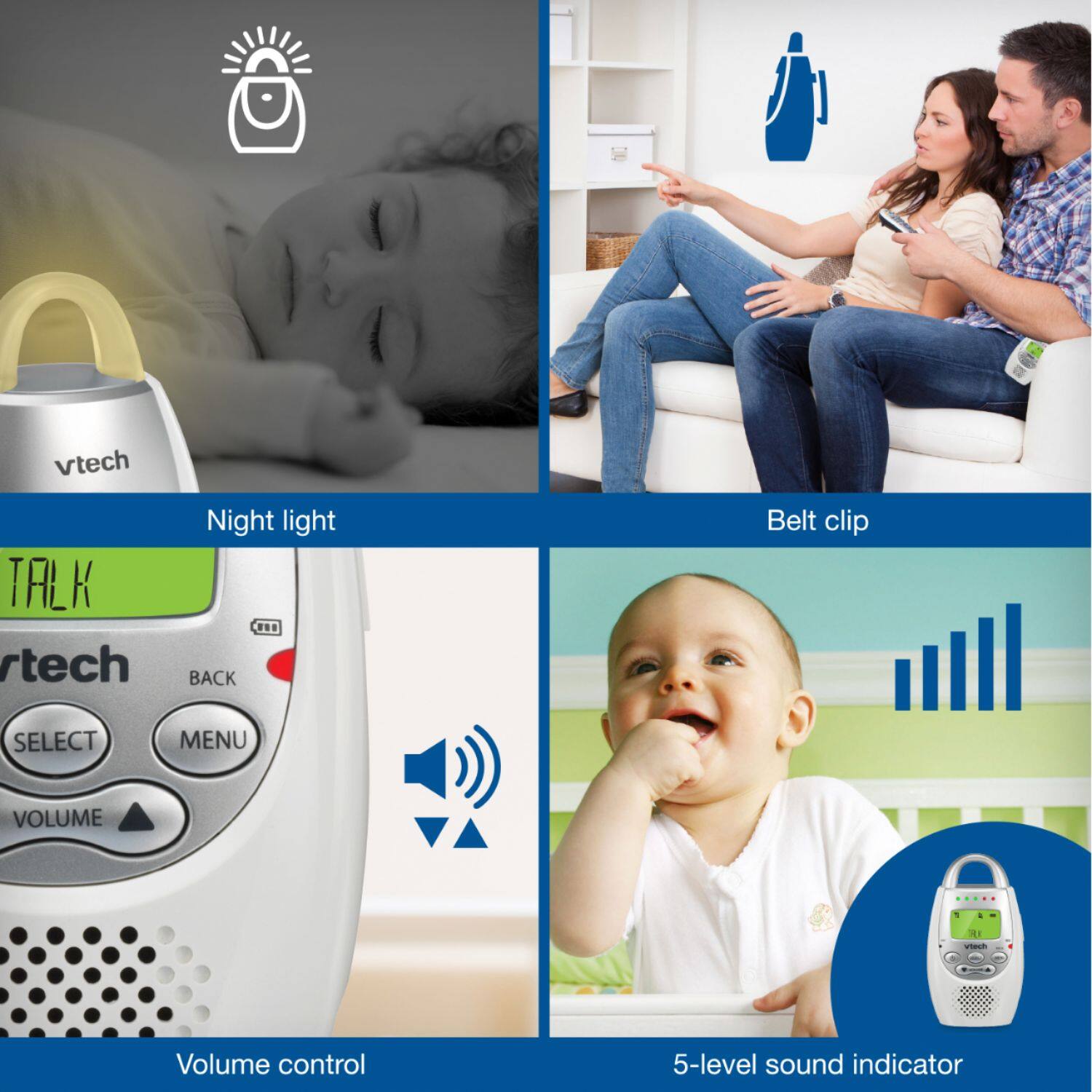 Alt View 18. VTech - Audio Baby Monitor (2-Unit) - White.