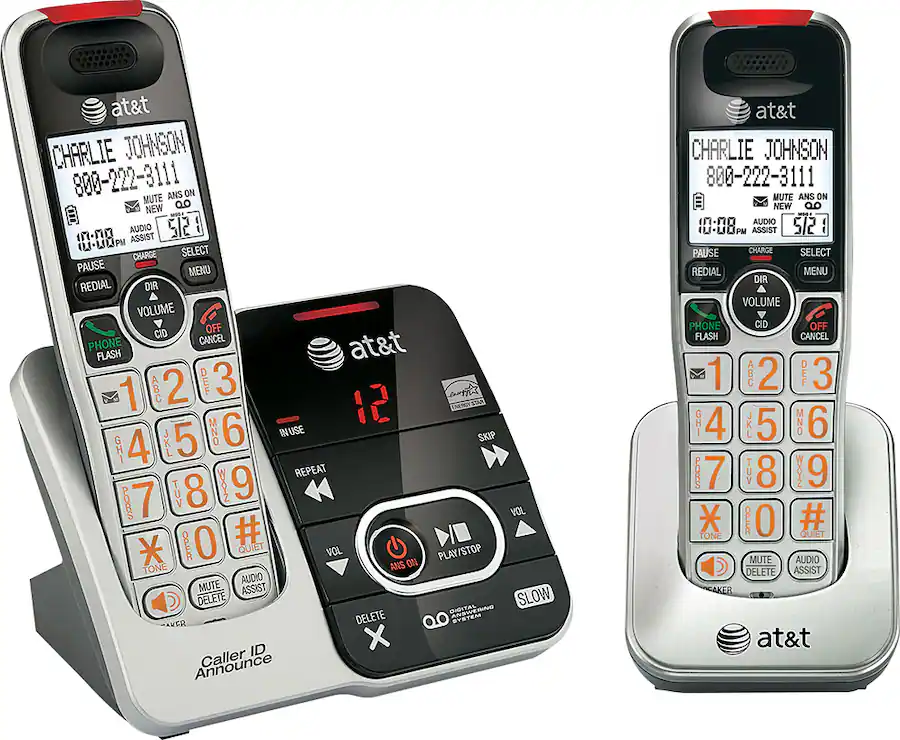 AT&T AT CRL32202 DECT 6.0 Expandable Cordless Phone System with Digital ...
