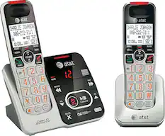 Angle. AT&T - AT CRL32202 DECT 6.0 Expandable Cordless Phone System with Digital Answering System - Silver.