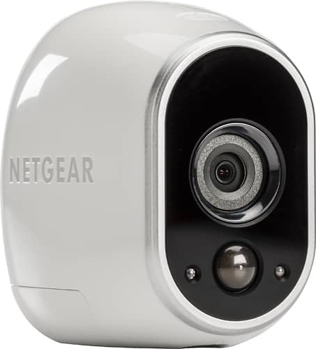 NETGEAR - Refurbished Arlo Add-On Indoor/Outdoor 720p Wi-Fi Wire-Free Security Camera - White - Angle