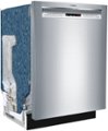 Angle Zoom. Bosch - 300 Series 24" Front Control Built-In Stainless Steel Tub Dishwasher with Stainless Steel Tub with 3rd Rack, 44 dBA - Stainless Steel.