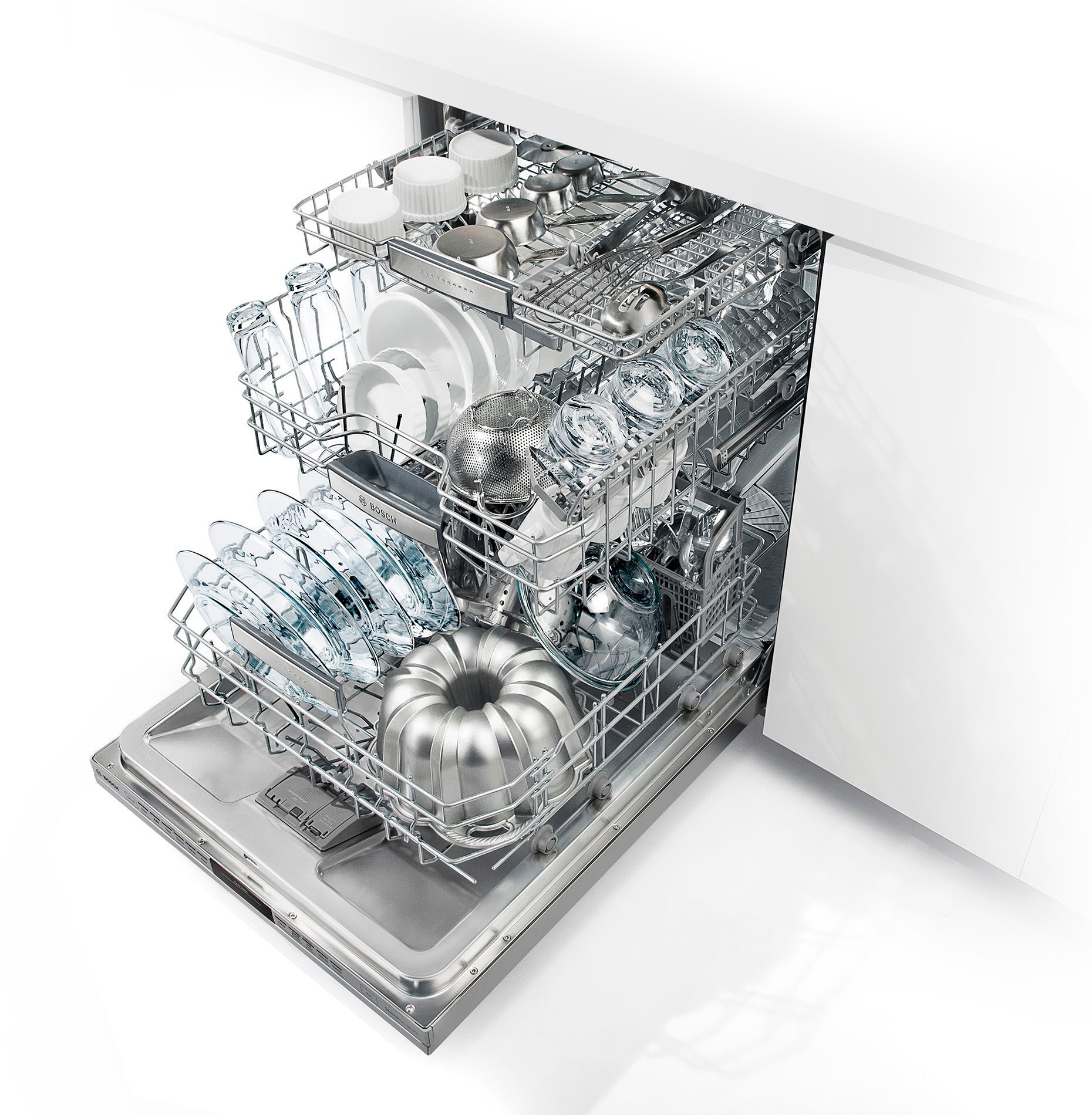 Bosch 300 Series 24 Front Control Built-In Stainless Steel Tub Dishwasher  with Stainless Steel Tub with 3rd Rack, 44 dBA Stainless Steel SHEM63W55N -  Best Buy