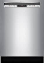 Bosch - 800 Series 24" Recessed Handle Dishwasher with Stainless Steel Tub - Stainless steel - Front_Standard