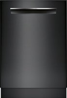 Bosch - 500 Series 24" Pocket Handle Dishwasher with Stainless Steel Tub - Black - Front_Zoom