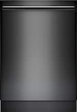 Bosch - 800 Series 24" Bar Handle Dishwasher with Stainless Steel Tub - Black - Front_Standard