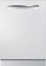 Bosch - 500 Series 24" Pocket Handle Dishwasher with Stainless Steel Tub - White - Front_Standard