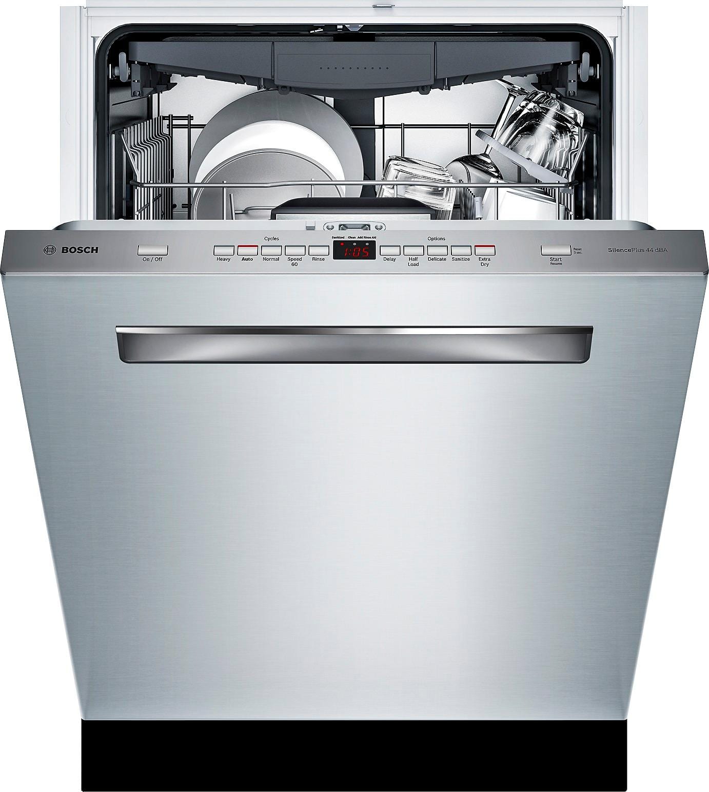 Alt View 11. Bosch - 500 Series 24" Pocket Handle Dishwasher with Stainless Steel Tub.