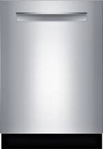 Bosch - 800 Series 24" Pocket Handle Dishwasher with Stainless Steel Tub - Stainless steel - Front_Standard