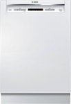 Front Zoom. Bosch - 300 Series 24" Recessed Handle Dishwasher with Stainless Steel Tub - White.