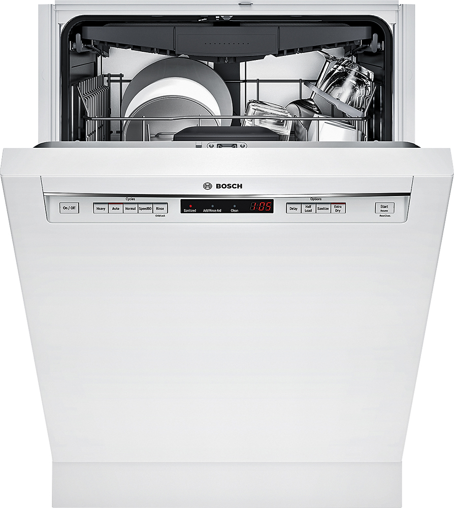 Bosch - 300 Series 24" Recessed Handle Dishwasher with Stainless Steel Bosch 300 Series Stainless Steel Dishwasher