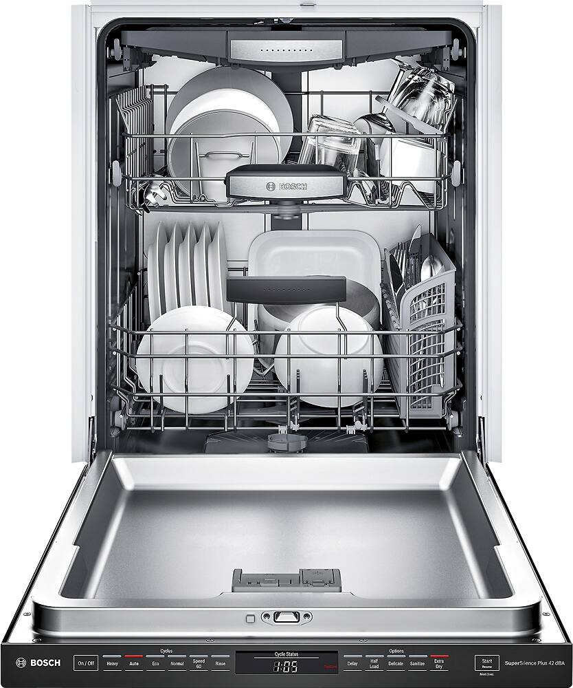Alt View 12. Bosch - 800 Series 24" Pocket Handle Dishwasher with Stainless Steel Tub.