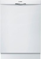 Bosch - 300 Series 24" Pocket Handle Dishwasher with Stainless Steel Tub - White - Front_Zoom