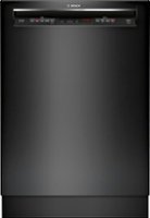 Bosch - 300 Series 24" Recessed Handle Dishwasher with Stainless Steel Tub - Black - Front_Zoom