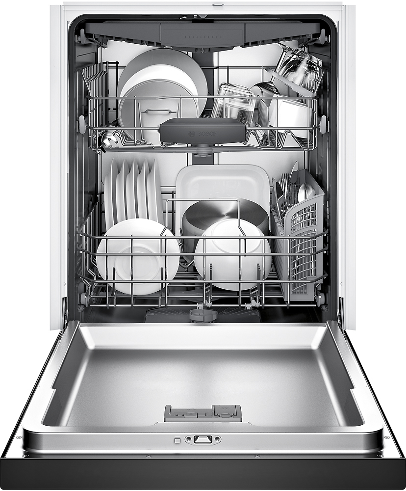 Best Buy: Bosch 300 Series 24 Pocket Handle Dishwasher with Stainless  Steel Tub Black SHSM63W56N
