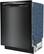 Left. Bosch - 300 Series 24" Recessed Handle Dishwasher with Stainless Steel Tub - Black.