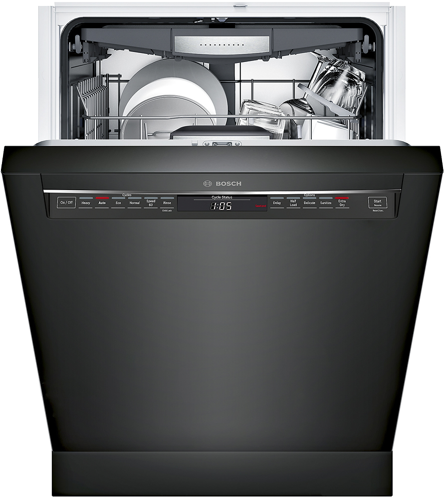 Best Buy: Bosch 800 Series 24" Recessed Handle Dishwasher with Bosch Black Stainless Steel Dishwasher 800 Series