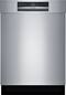 Bosch - 800 Series 24" Recessed Handle Connected Dishwasher with Stainless Steel Tub - Stainless steel-Front_Standard