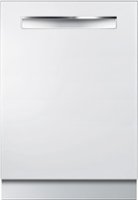 Bosch - 800 Series 24" Pocket Handle Dishwasher with Stainless Steel Tub - White - Front_Zoom
