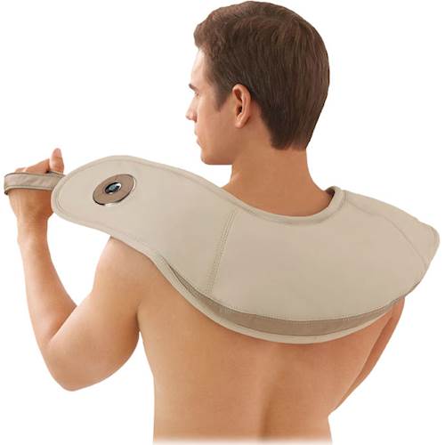 Best Buy Brookstone Neck and Shoulder Massager with Heat Khaki 849245