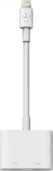 Belkin - Lightning Audio with Charge Adapter - White - Front_Zoom