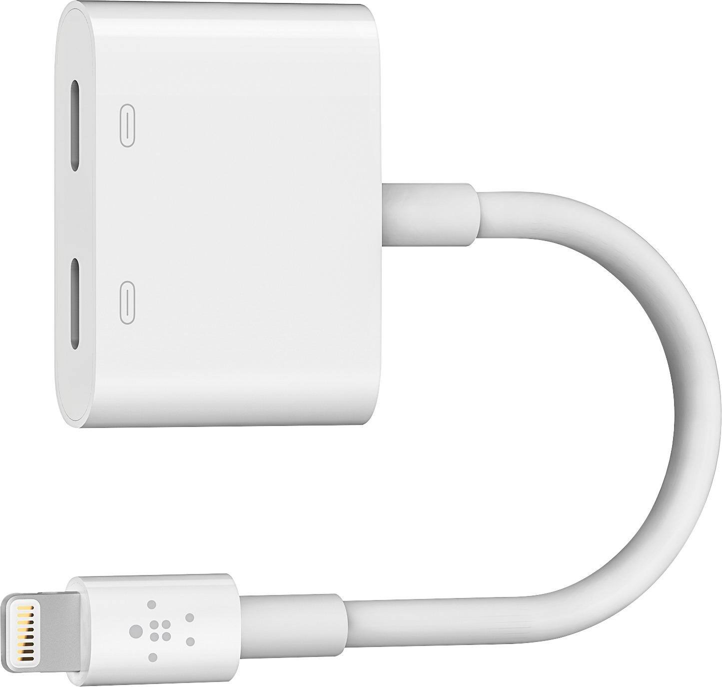 Alt View 11. Belkin - Lightning Audio with Charge Adapter - White.