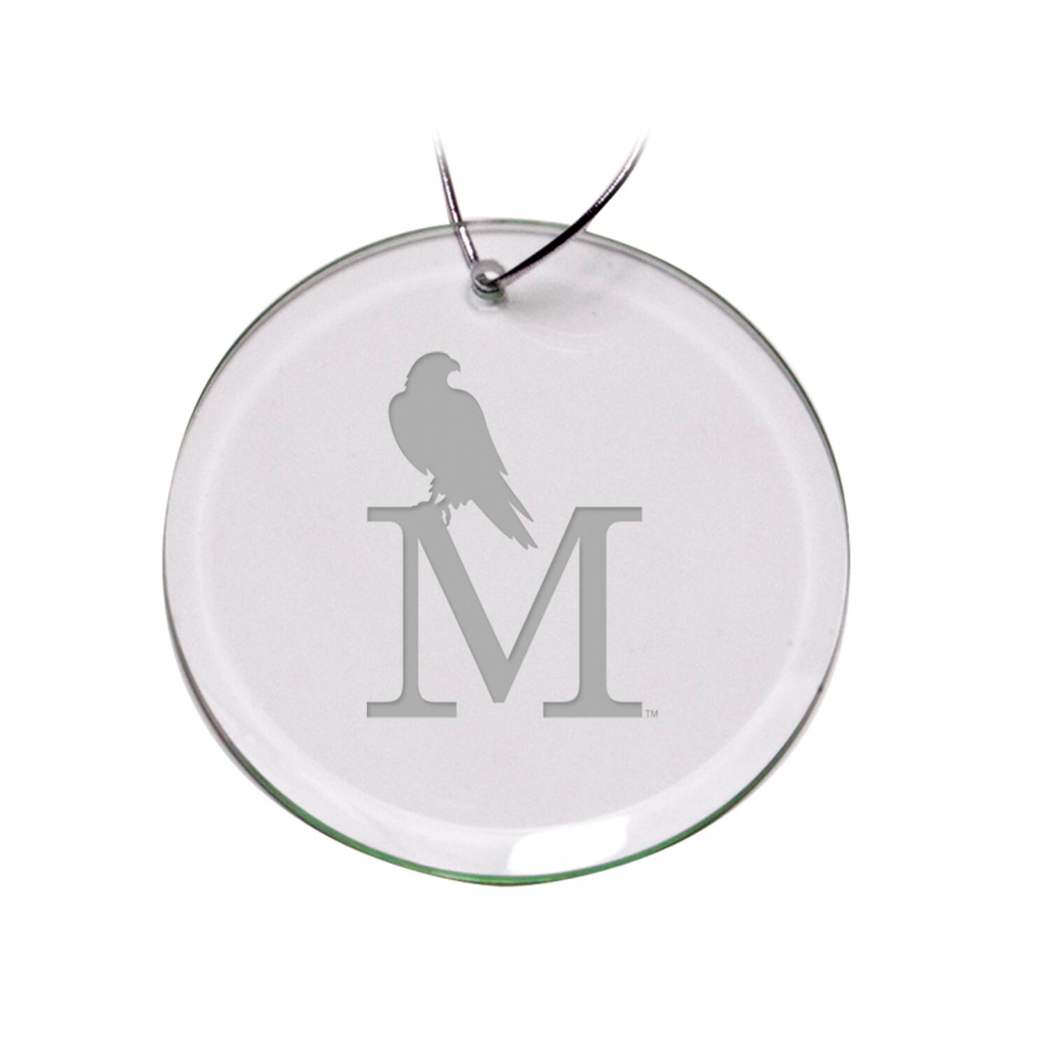 Front. Jardine - Montevallo Falcons Primary Logo 3'' Round Glass Ornament - Multicolor.