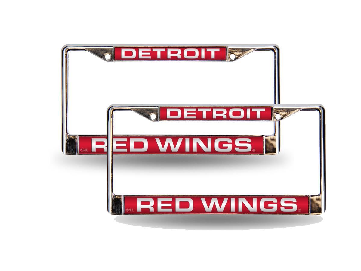 Detroit Red Wings Chrome Metal Laser License Plate Frame - Set of 2 Frames