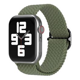 StrapsCo - Braided Stretch Band Nylon Watch Strap For Apple Watch - 44mm/45mm/46mm/49mm (Medium-Long) - Green