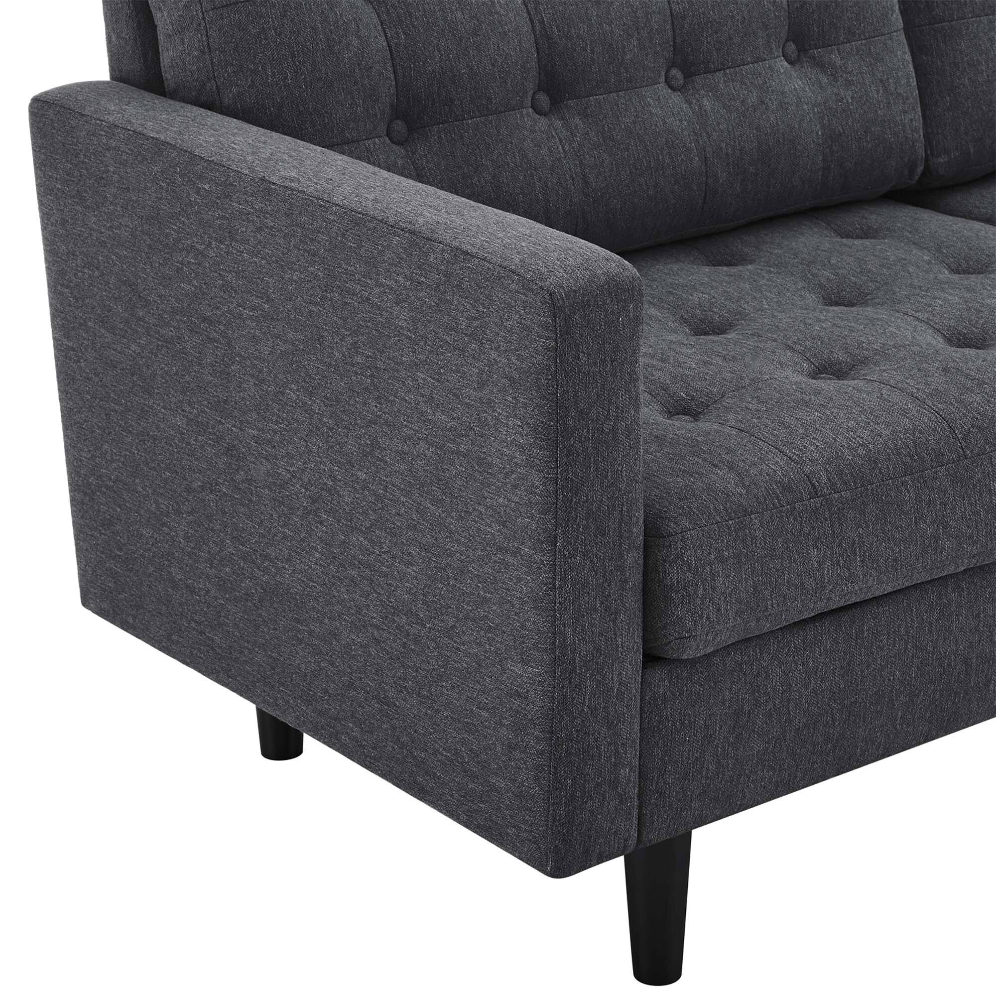 Alt View 4. Modway - Exalt Tufted Fabric Sofa by Modway - Charcoal.