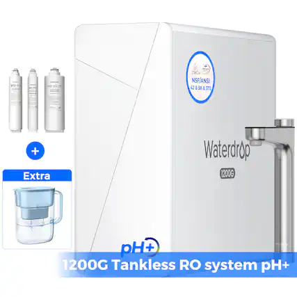 WD - WOTIA - WD-X12-F3
NSF/ANSI 42 & 58 & 372
Extra Waterdrop
1200G Tankless RO system pH+