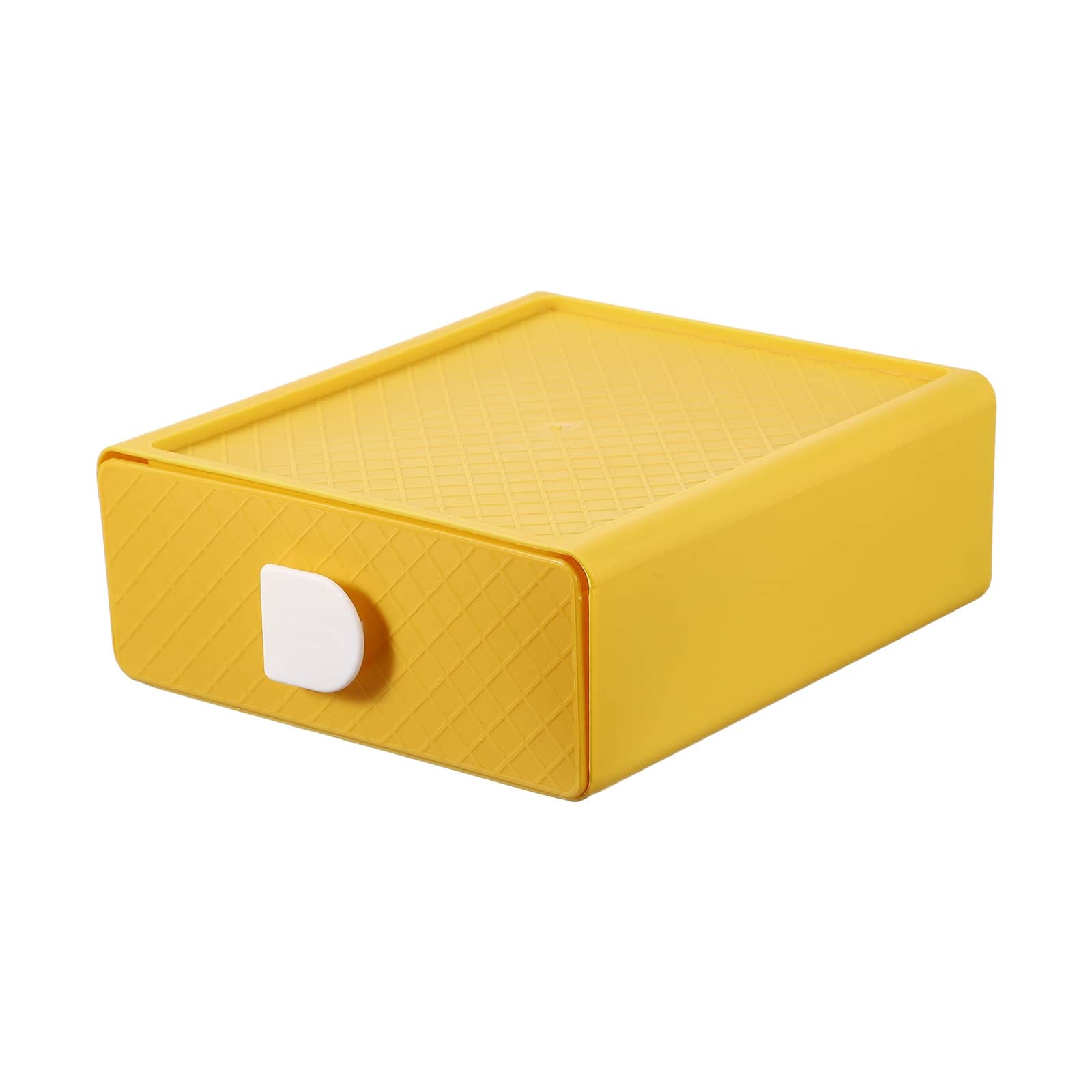 Unique Bargains - Stackable Storage Drawer for Desktop, Plastic Desk Organizer with Drawers for Office Bathroom - Yellow