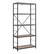 Angle. Walker Edison - Rustic Industrial Metal and Wood 5-Shelf Bookcase - Driftwood.