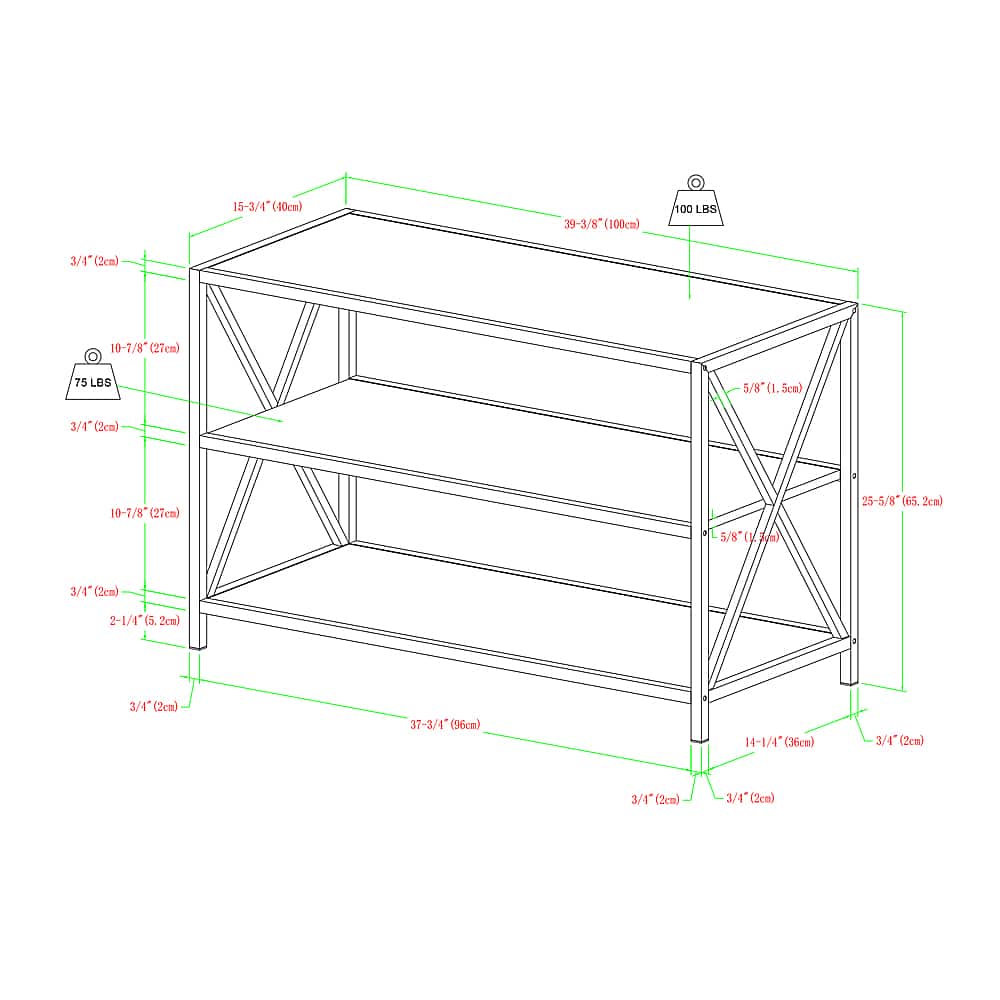 Alt View 15. Walker Edison - Industrial Metal and Wood 3-Shelf Bookcase - Barnwood.