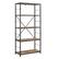 Angle. Walker Edison - Rustic Industrial Metal and Wood 5-Shelf Bookcase - Barnwood.