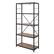 Left. Walker Edison - Rustic Industrial Metal and Wood 5-Shelf Bookcase - Barnwood.