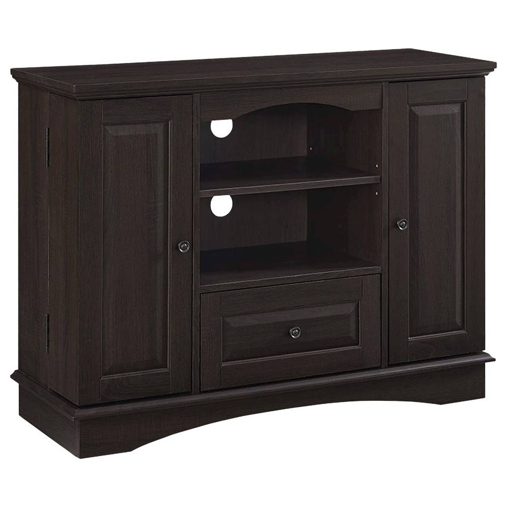 Angle View: Walker Edison - Rustic Traditional TV Stand Cabinet for Most TVs Up to 50" - Espresso