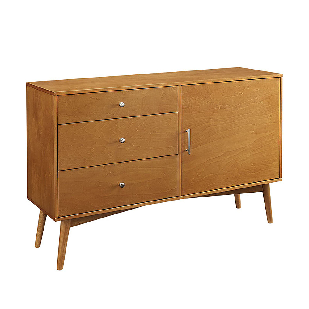 Angle View: Walker Edison - Angelo Mid Century Modern TV Stand Cabinet for Most Flat-Panel TVs Up to 55" - Acorn