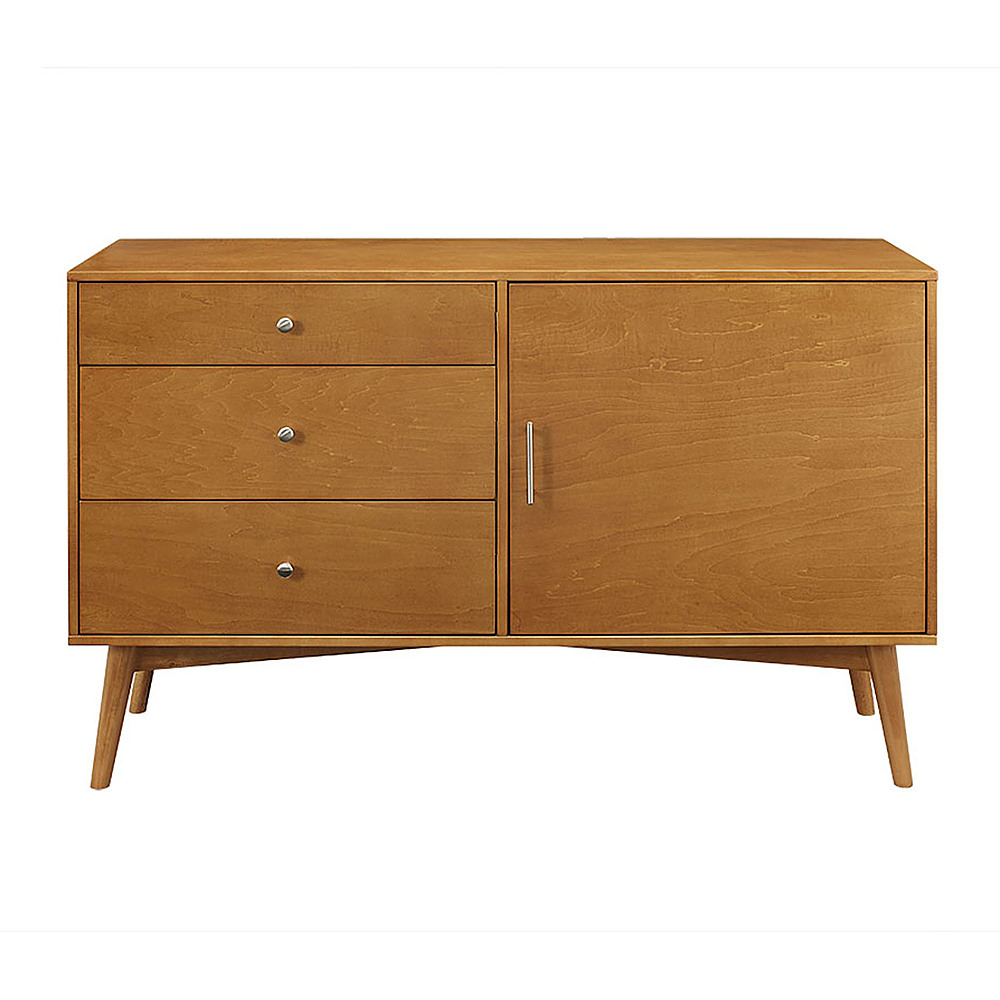 Walker Edison - Angelo Mid Century Modern TV Stand Cabinet for Most Flat-Panel TVs Up to 55" - Acorn