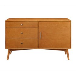 Walker Edison - Angelo Mid Century Modern TV Stand Cabinet for Most Flat-Panel TVs Up to 55" - Acorn - Front_Zoom