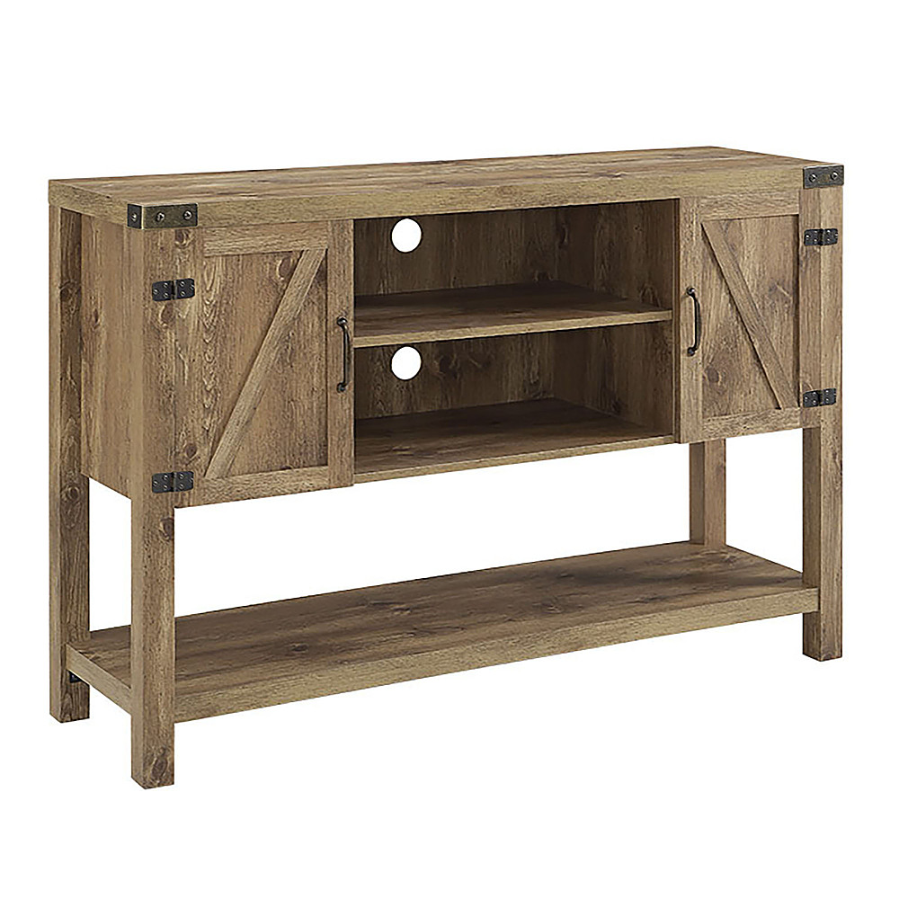 Angle View: Walker Edison - Farmhouse Barndoor Sideboard TV Stand for Most Flat-Panel TV's up to 55" - Barnwood